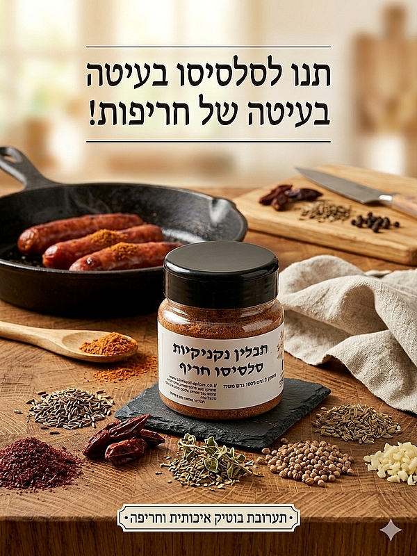 תערובת תבלינים להכנת נקניקיות סלסיסו חריפות 100 גרם